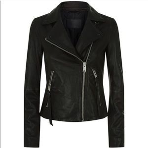 All Saints Dalby Black Leather Jacket - US 6/EU 38